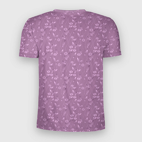 Мужская спорт-футболка Розовый сиреневый цветочный однотонный узор / 3D-принт – фото 2