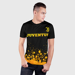 Футболка спортивная мужская Juventus - gold gradient посередине, цвет: 3D-принт — фото 2