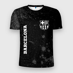 Мужская спорт-футболка Barcelona sport на темном фоне вертикально