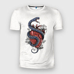 Мужская спорт-футболка Змея на сердце