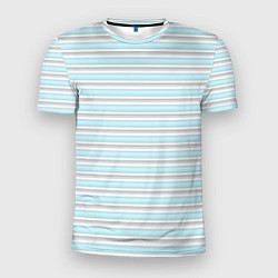Мужская спорт-футболка Светлый серо-голубой полосами