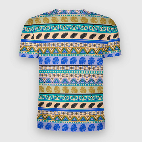 Мужская спорт-футболка Полосатый тропический летний узор / 3D-принт – фото 2