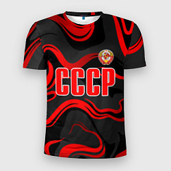 Мужская спорт-футболка СССР - red stripes
