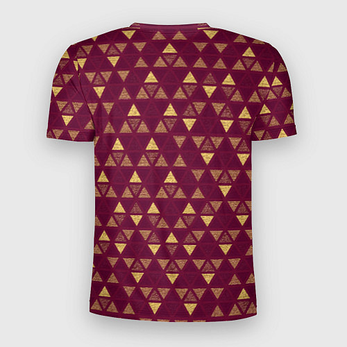 Мужская спорт-футболка Бордо с жёлтыми треугольниками текстурированный па / 3D-принт – фото 2