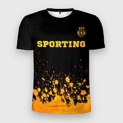 Футболка спортивная мужская Sporting - gold gradient посередине, цвет: 3D-принт