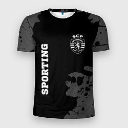 Мужская спорт-футболка Sporting sport на темном фоне вертикально