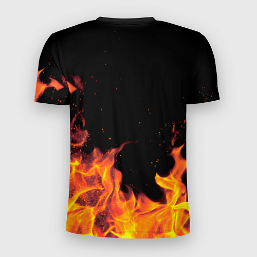 Мужская спорт-футболка Денис - имя в огне / 3D-принт – фото 2