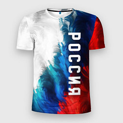 Мужская спорт-футболка Россия триколор флаг