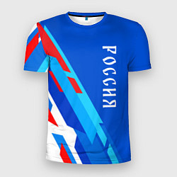 Мужская спорт-футболка Абстрактный триколор Россия