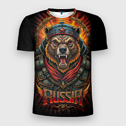 Мужская спорт-футболка Мощный медведь СССР стиль