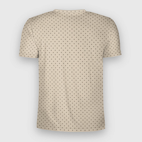Мужская спорт-футболка Тёмно-бежевый однотонный в мелкий рисунок ромбы / 3D-принт – фото 2