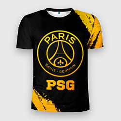 Футболка спортивная мужская PSG - gold gradient, цвет: 3D-принт