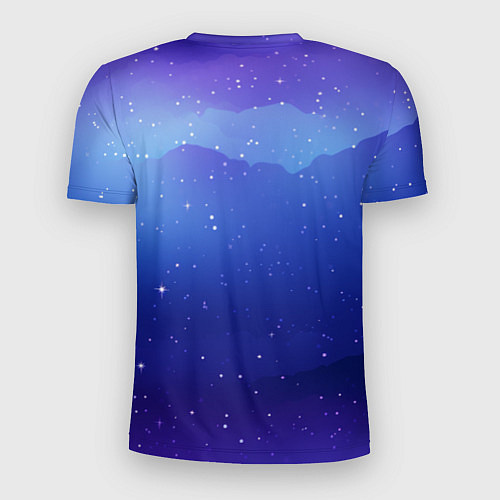 Мужская спорт-футболка Синий космос и звезды / 3D-принт – фото 2
