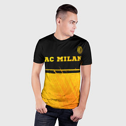 Футболка спортивная мужская AC Milan - gold gradient посередине, цвет: 3D-принт — фото 2
