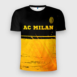 Мужская спорт-футболка AC Milan - gold gradient посередине