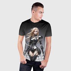 Футболка спортивная мужская Cyber Barbie - fantasy cyberpunk ai art, цвет: 3D-принт — фото 2