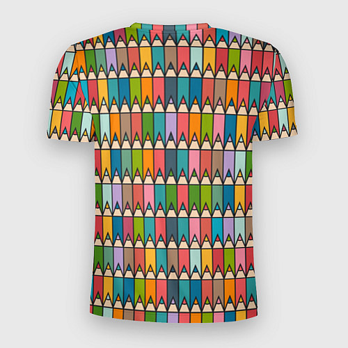 Мужская спорт-футболка Паттерн с цветными карандашами / 3D-принт – фото 2