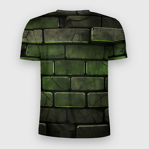 Мужская спорт-футболка Зеленые неоновые кирпичи / 3D-принт – фото 2