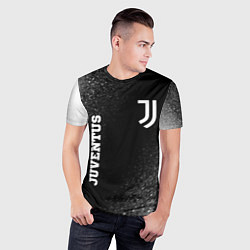 Футболка спортивная мужская Juventus sport на темном фоне вертикально, цвет: 3D-принт — фото 2