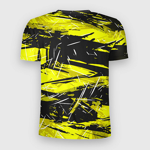 Мужская спорт-футболка Yellow geometry - спортивный узор / 3D-принт – фото 2
