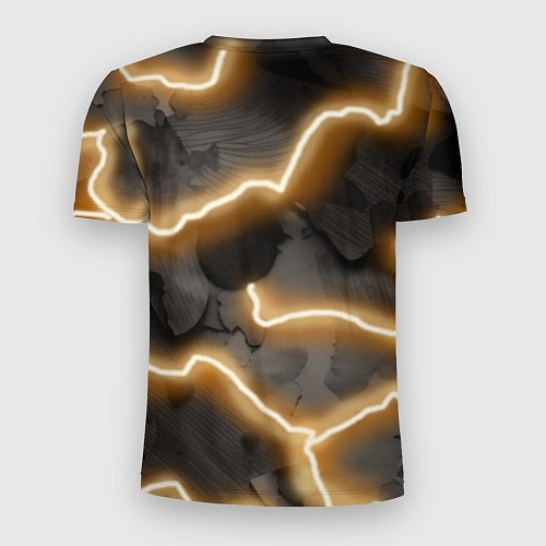 Мужская спорт-футболка Электрический удар молнии паттерн / 3D-принт – фото 2