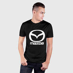 Футболка спортивная мужская Mazda logo white, цвет: 3D-принт — фото 2