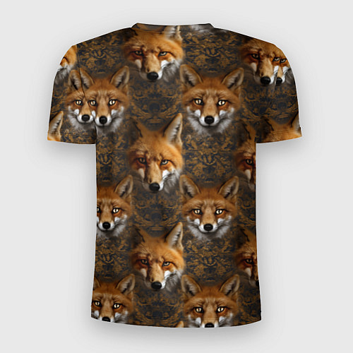 Мужская спорт-футболка Лакшери паттерн с золотыми лисицами / 3D-принт – фото 2