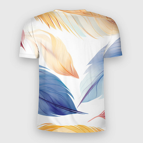 Мужская спорт-футболка Акварельные перья / 3D-принт – фото 2