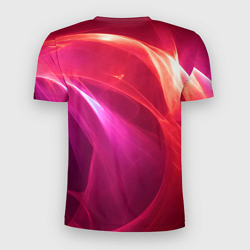 Мужская спорт-футболка Красно-розовый энергетический хаос волн / 3D-принт – фото 2