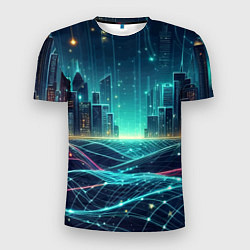 Мужская спорт-футболка Metropolis - vaporwave neon glow