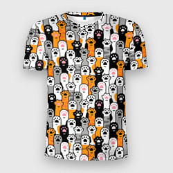 Футболка спортивная мужская Кошачьи лапы, цвет: 3D-принт