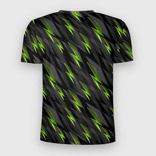 Мужская спорт-футболка Модная сова и зеленые молнии / 3D-принт – фото 2