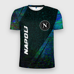 Мужская спорт-футболка Napoli glitch blue