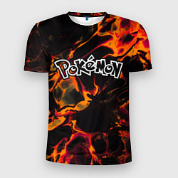 Футболка спортивная мужская Pokemon red lava, цвет: 3D-принт
