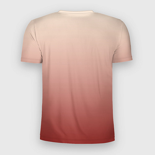 Мужская спорт-футболка Градиент бежевый в красный / 3D-принт – фото 2