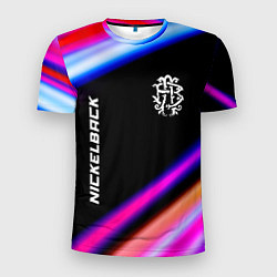 Футболка спортивная мужская Nickelback neon rock lights, цвет: 3D-принт