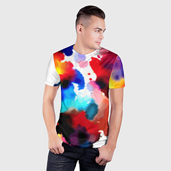 Футболка спортивная мужская Абстрактная акварельная композиция, цвет: 3D-принт — фото 2