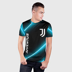 Футболка спортивная мужская Juventus неоновые лампы, цвет: 3D-принт — фото 2