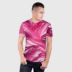 Футболка спортивная мужская Розовые ломанные линии, цвет: 3D-принт — фото 2