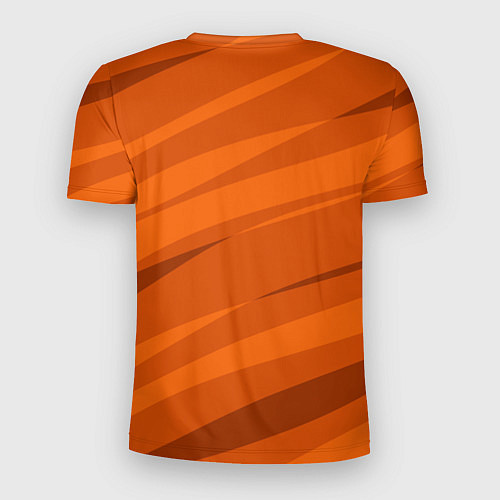 Мужская спорт-футболка Тёмный оранжевый полосами / 3D-принт – фото 2