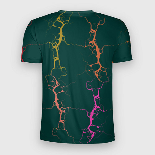 Мужская спорт-футболка Молнии на изумрудном / 3D-принт – фото 2