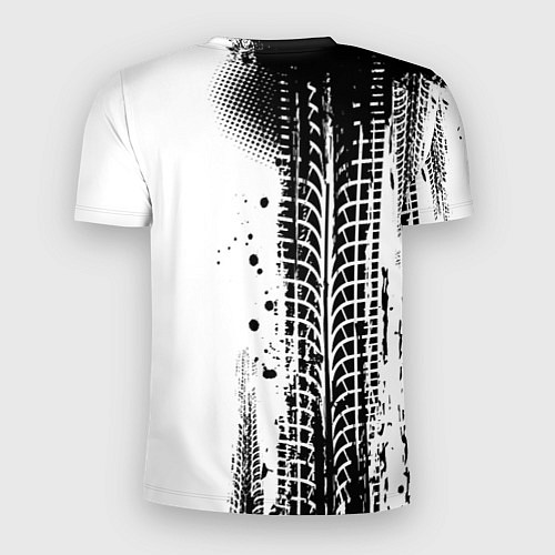 Мужская спорт-футболка Митсубиси - следы от колес / 3D-принт – фото 2