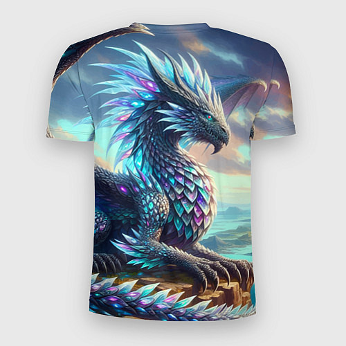 Мужская спорт-футболка Крылатый сказочный дракон - нейросеть / 3D-принт – фото 2