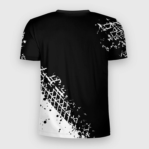 Мужская спорт-футболка Мерседес: следы от шин / 3D-принт – фото 2