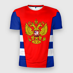 Мужская спорт-футболка Россия герб спорт