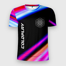 Футболка спортивная мужская Coldplay neon rock lights, цвет: 3D-принт