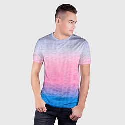 Футболка спортивная мужская Tie-dye color gradient: pink-blue, цвет: 3D-принт — фото 2