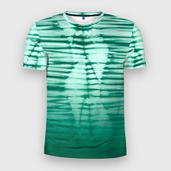 Мужская спорт-футболка Tie-dye green stripes