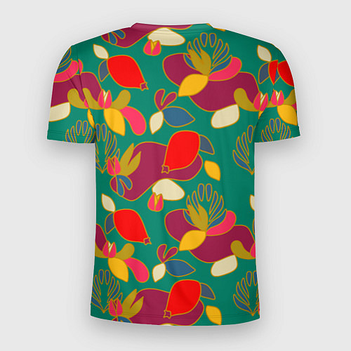 Мужская спорт-футболка Ягодно-цветочная абстракция / 3D-принт – фото 2