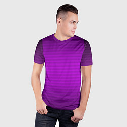 Футболка спортивная мужская Фиолетовый градиентный полосатый комбинированный у, цвет: 3D-принт — фото 2